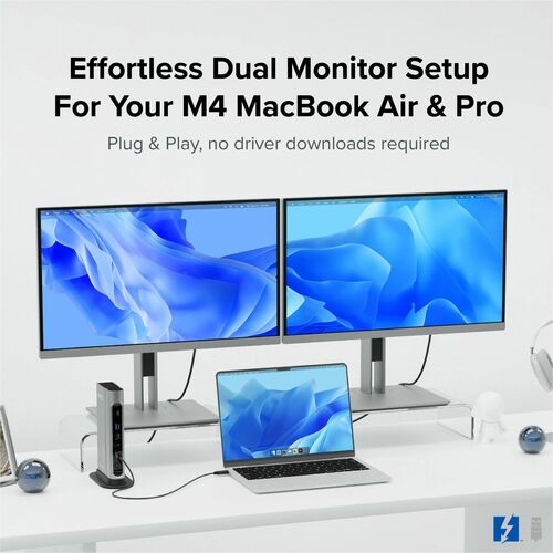 Plugable Thunderbolt 4 & USB4 Quad Display Docking Station With 98W Charging - f