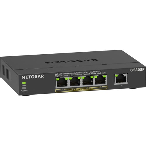 Switch no administrado GBE de 5 puertos con PoE+