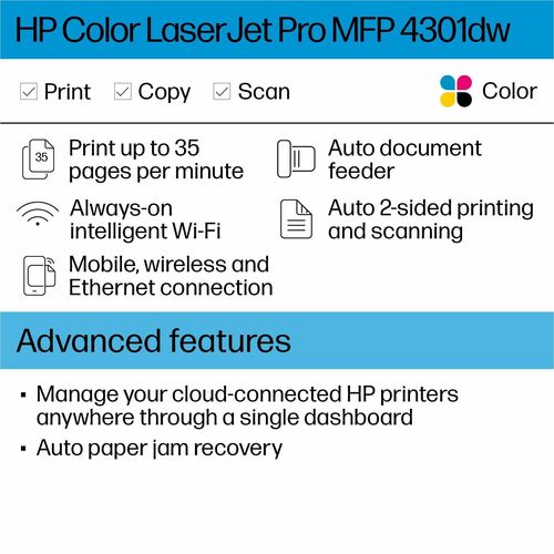 IMPRESORA COLOR LASERJET PRO MFP 4301DW
