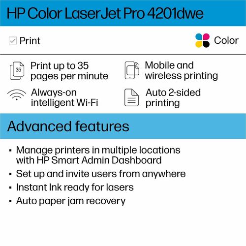 COLOR LASERJET PRO 4201DWE PRINTER
