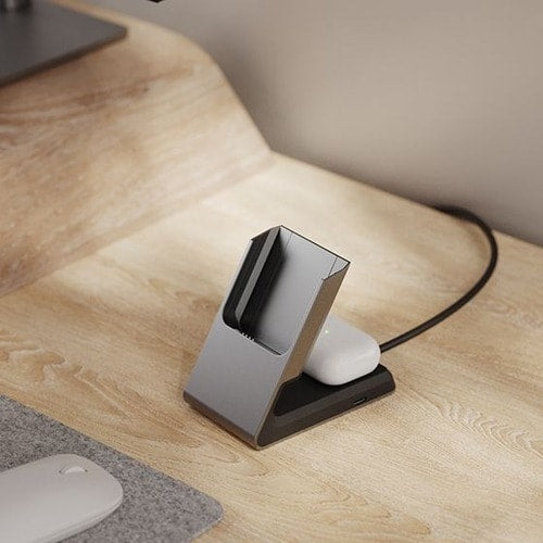 Base de carga magnética 2 en 1 Alogic Matrix - Negra - Conectores de entrada: USB - Magnético, Ma