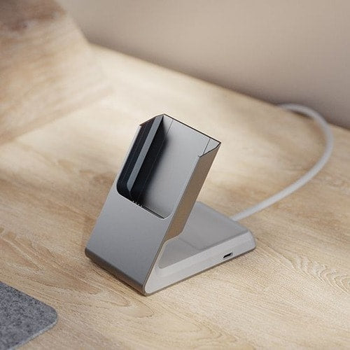 Station de charge magnétique 2 en 1 Alogic Matrix – Blanc – Connecteurs d'entrée