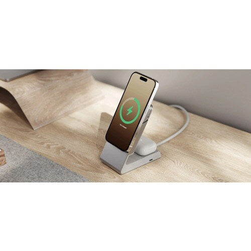 Station de charge magnétique 2 en 1 Alogic Matrix – Blanc – Connecteurs d'entrée