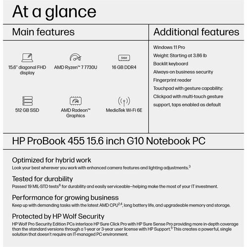SMART BUY PROBOOK 455 G10 R7-7730U 15IN 16GB 512GB