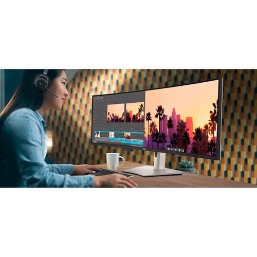 Monitor LCD curvo Dell UltraSharp U4924DW de 49" con resolución Dual Quad HD (DQHD) - 32:9