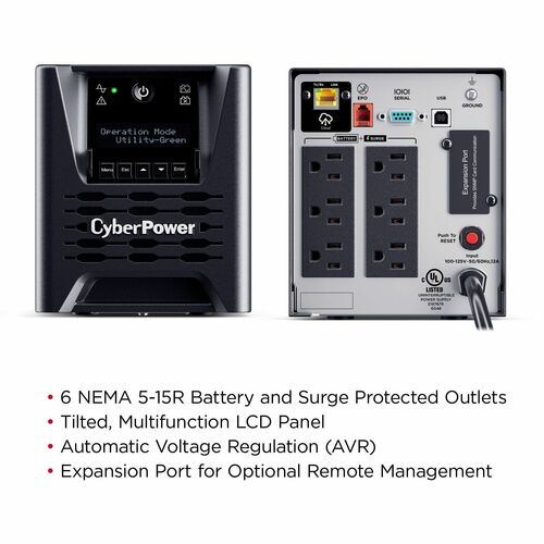 Sistemas UPS de onda sinusoidal con aplicación inteligente CyberPower PR750LCD3C - 750