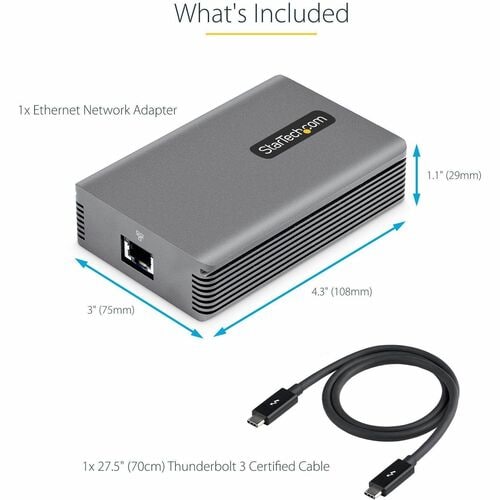 Adaptateur StarTech.com Thunderbolt 3 vers Ethernet, 10 GbE, Multi-Gigabit T