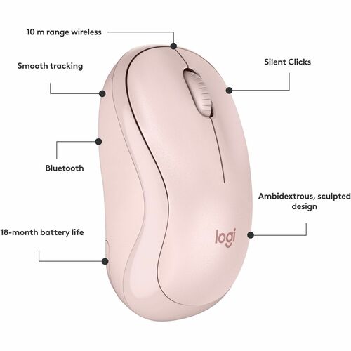Souris Bluetooth silencieuse M240 Rose Multi 4