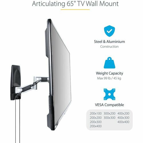 StarTech.com Articulating TV Wall Mount, VESA Wall