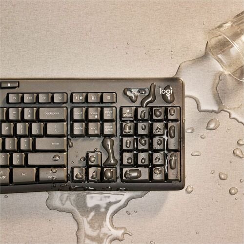 Clavier combiné Logitech MK370 pour entreprises, blanc cassé, disposition française