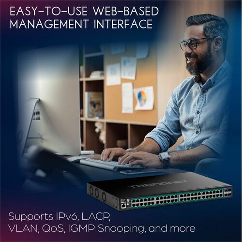 52-PORT GIGABIT WEB SMART POE+ SWITCH