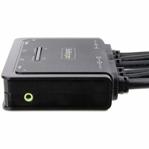 CONMUTADOR KVM COMPACTO 4K DE 2 PUERTOS - CONMUTADOR KVM CON CABLE PARA DOS MONITORES