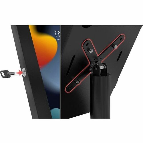 Soporte de quiosco de seguridad Hyperflex de CTA Digital con carcasa de seguridad universal para