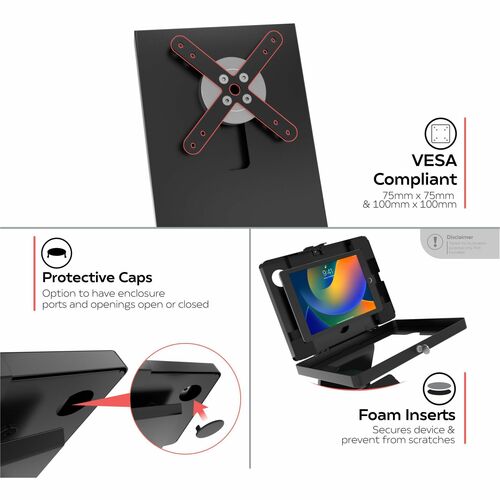Borne de sol verrouillable CTA Digital Premium avec boîtier de sécurité universel,