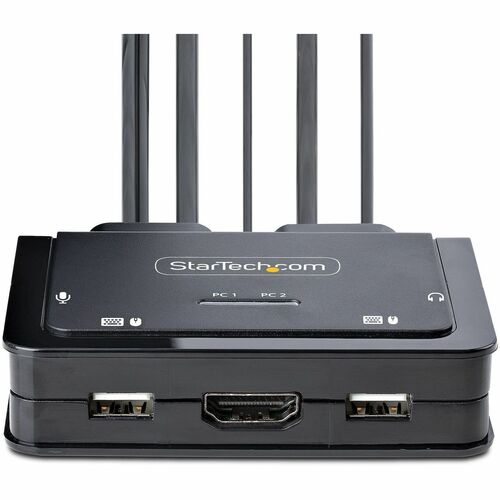 CONMUTADOR KVM 4K COMPACTO DE 2 PUERTOS - CONMUTADOR KVM CON CABLE USB-A/USB-C