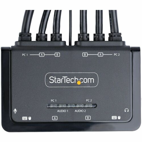 CONMUTADOR KVM COMPACTO 4K DE 2 PUERTOS - CONMUTADOR KVM CON CABLE PARA DOS MONITORES