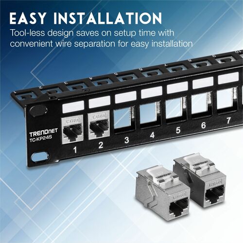 Acoplador en línea RJ-45 Keystone Cat6A de TRENDnet (paquete de 6) - 6 - 1 x RJ-45 Keystone -
