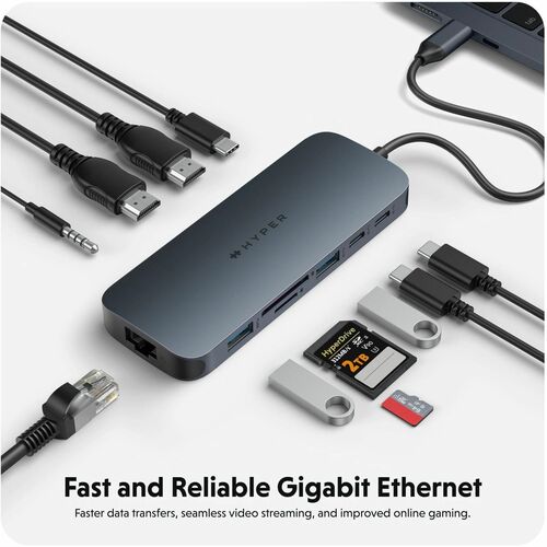Concentrador USB-C de 11 puertos Targus HyperDrive Next - Lector de tarjetas de memoria