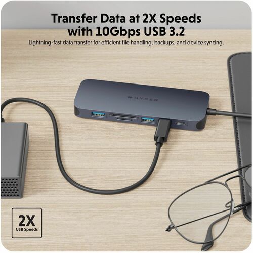 Concentrador USB-C de 11 puertos Targus HyperDrive Next - Lector de tarjetas de memoria