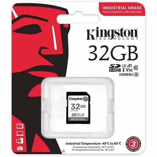 32GB SDHC INDUSTRIAL -40C TO 85C C10 UHS-I U3 V30 A1 PSLC