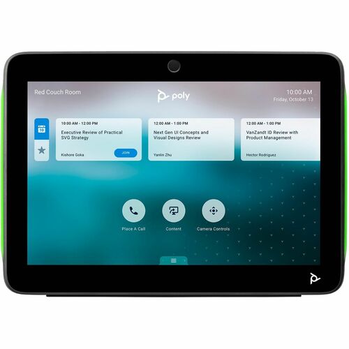 Poly TC10 Touch Controller Black - For Video Conferencing - Wall Mountable