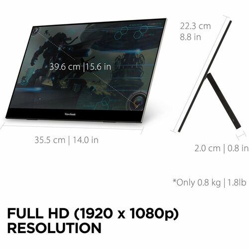 Moniteur LED Full HD ViewSonic VX1655 16" - 16:9 - Noir