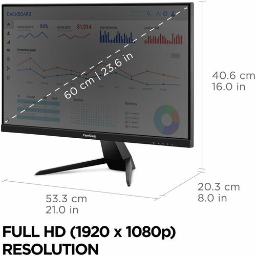 Monitor LED Full HD ViewSonic VX2467U de 24" - 16:9 - Negro