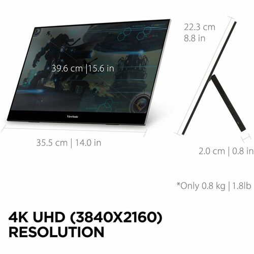 Moniteur LED de jeu ViewSonic VX1655-4K 16 pouces 4K UHD - 16:9