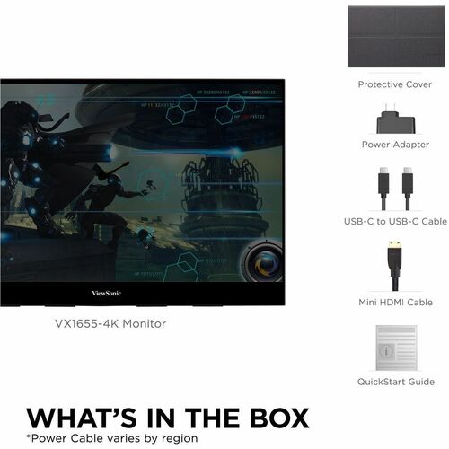 Moniteur LED de jeu ViewSonic VX1655-4K 16 pouces 4K UHD - 16:9