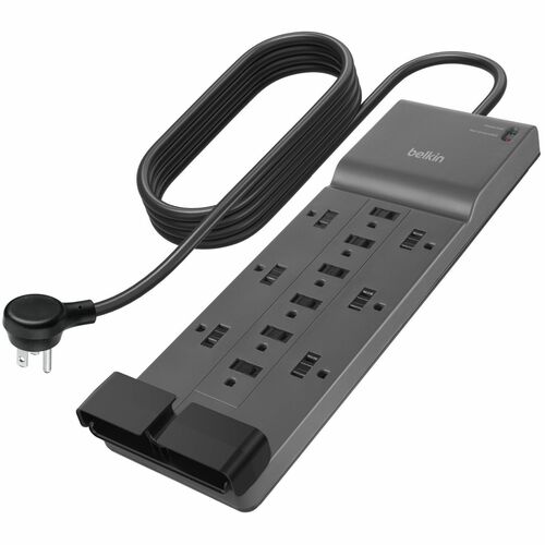 Parasurtenseur Belkin 12 prises pour la maison et le bureau avec cordon de 2,4 m - Noir