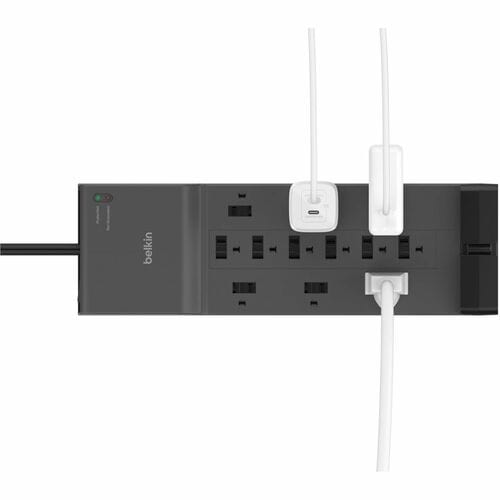 Parasurtenseur Belkin 12 prises pour la maison et le bureau avec cordon de 2,4 m - Noir