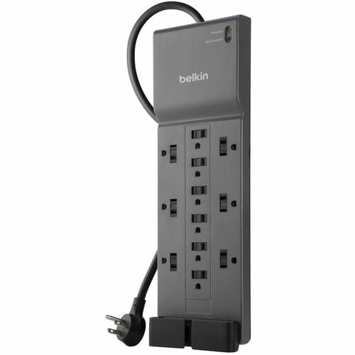 Parasurtenseur Belkin 12 prises pour la maison et le bureau avec cordon de 2,4 m - Noir