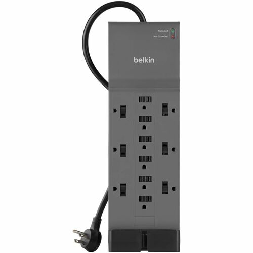 Parasurtenseur Belkin 12 prises pour la maison et le bureau avec cordon de 2,4 m - Noir