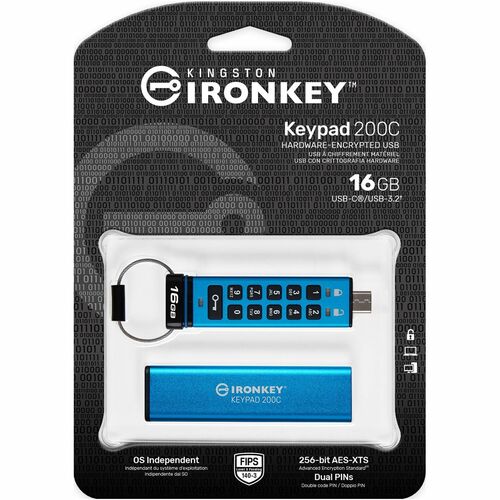 16GB USB-C IRONKEY KEYPAD 200C FIPS 140 33 AES 256