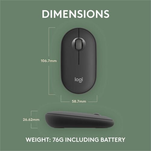Logitech Pebble 2 M350s Mouse - Optical - Wireless
