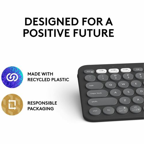 Clavier Logitech Pebble Keys 2 K380S, graphite tonal
