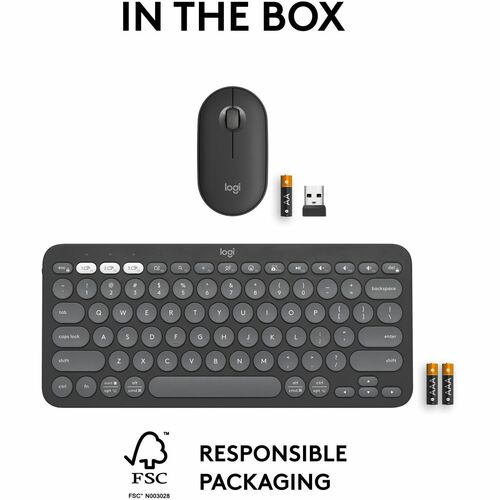 Clavier et souris Logitech Pebble 2 Combo - Clavier Bluetooth sans fil USB Type A