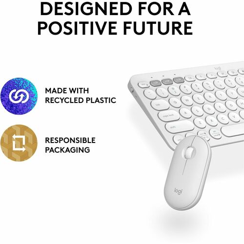 LOGITECH PEBBLE 2 COMBO BLANC TONAL MULTI 4