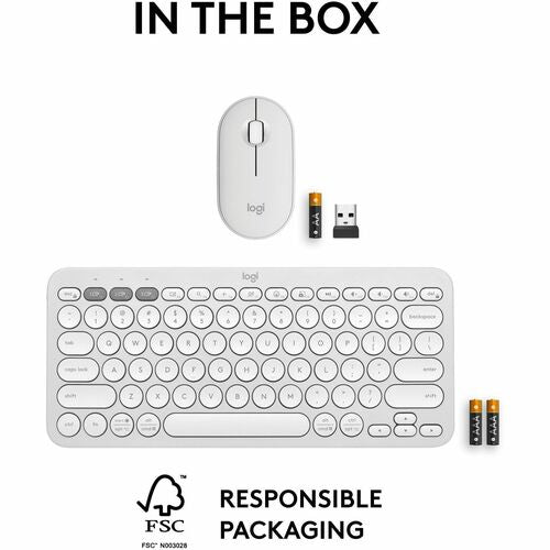 LOGITECH PEBBLE 2 COMBO BLANC TONAL MULTI 4