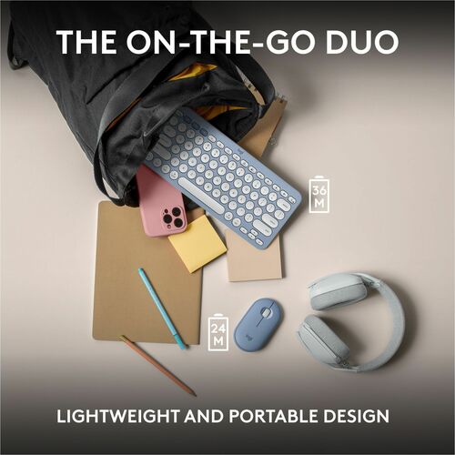 LOGITECH PEBBLE 2 COMBO POUR MAC BLEU TONAL MULTI 4