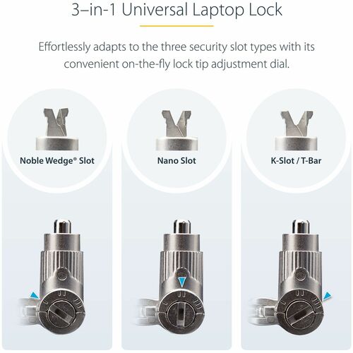 Candado universal para portátil StarTech.com de 2 metros