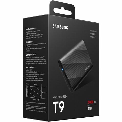 4TB USB 3.2 GEN. 2 T9 PORTABLE MULTI 5 SSD - BLACK