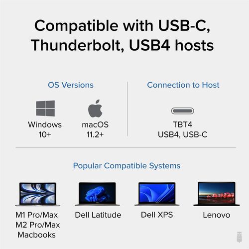 Station d'accueil Thunderbolt 4 enfichable avec charge de 100 W, Th