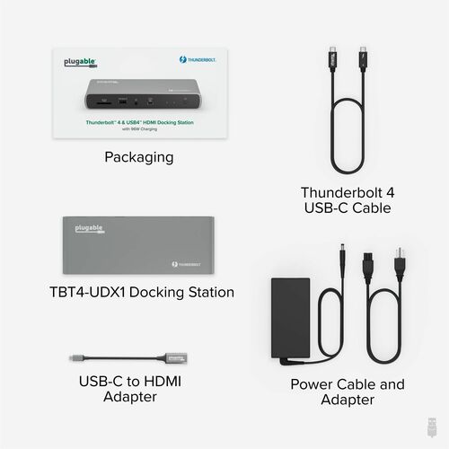 Station d'accueil Thunderbolt 4 enfichable avec charge de 100 W, Th