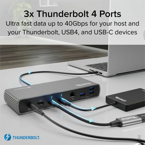 Station d'accueil Thunderbolt 4 enfichable avec charge de 100 W, Th