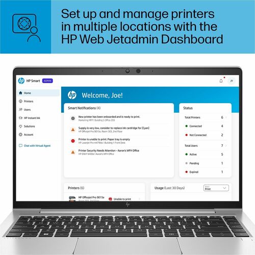 Impresora de inyección de tinta transparente OfficeJet Pro 9110B, color P/S/C/F, alimentador automático de documentos (ADF), ENET, USB, WL 1200 x 1200