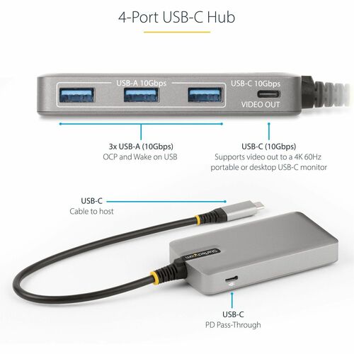 StarTech.com 4-Port USB-C Hub with USB