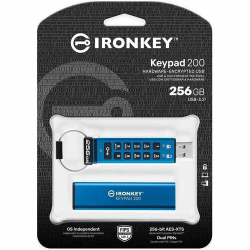 256GB IRONKEY KEYPAD 200 FIPS 140-3 LVL 3 AES-256 ENCRYPTED