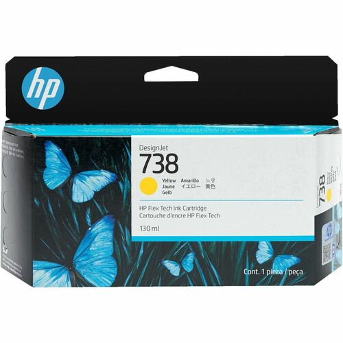 Cartucho de tinta original HP 738 - Paquete amarillo - 130 ml