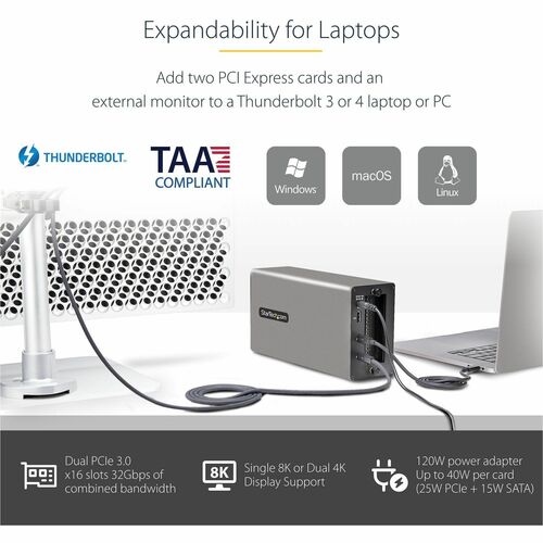 CHASIS THUNDERBOLT 3 PCIE CON DOBLE GABINETE PCI EXPRESS EXTERNO